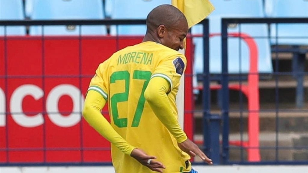 Mamelodi Sundowns' Thapelo Morena in celebratory mood.