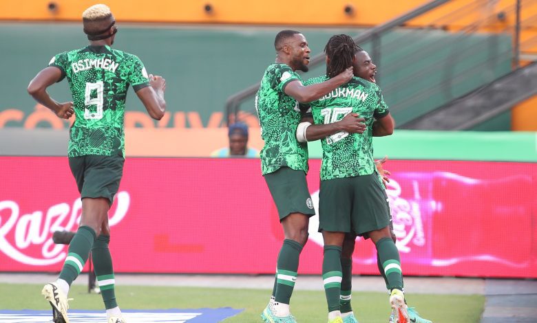 AFCON 2023 quarter-finals clash between Nigeria and Angola.