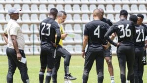 Orlando Pirates players at training session.