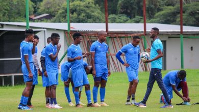 Richards Bay FC players at a training session