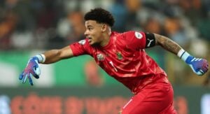 Ronwen Williams in action for Bafana at 2023 AFCON