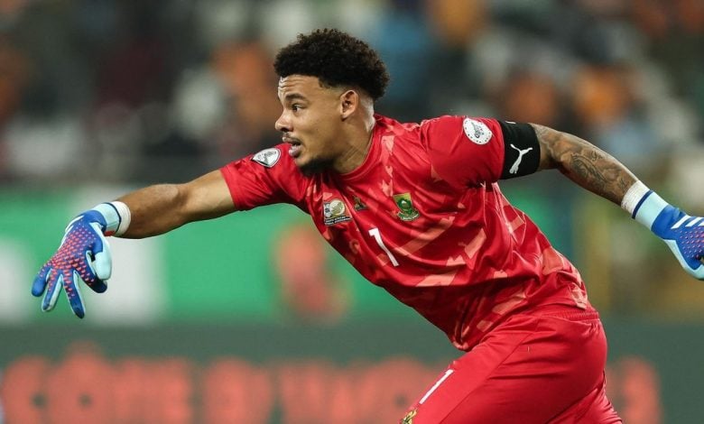 Ronwen Williams in action for Bafana at 2023 AFCON