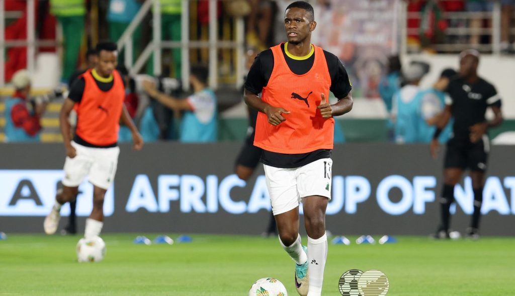 Sphephelo Sithole during a Bafana Bafana training session at AFCON