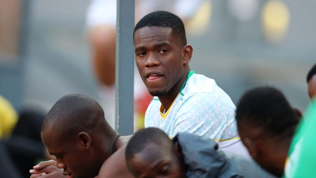 Sphephelo Sithole of Bafana Bafana at training
