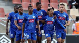 SuperSport United players celebrate