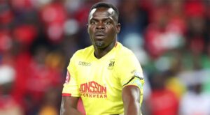 Goalkeeper Tapuwa Kapini in action for Highlands Park FC
