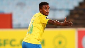 Teboho Mokoena in action for Mamelodi Sundowns. He also captains Sundowns
