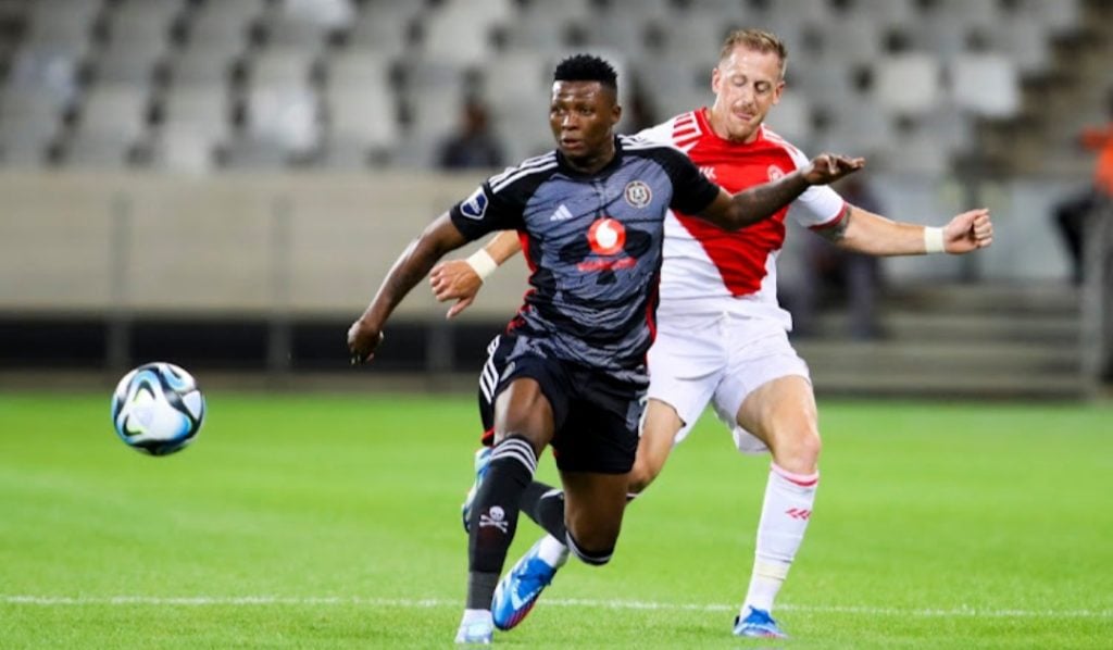 Thabiso Monyane in action for Orlando Pirates in the DStv Premiership