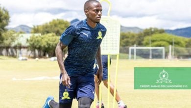 Thembinkosi Lorch during Sundowns training session