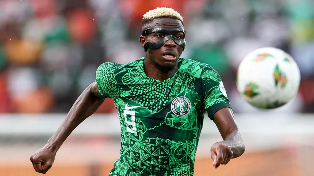 Victor Osimhen in action for Nigeria at AFCON