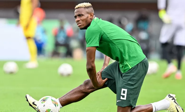 Victor Osimhen of Nigeria during a training session