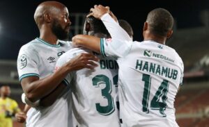 AmaZulu players celebrate a goal in the Nedbank Cup