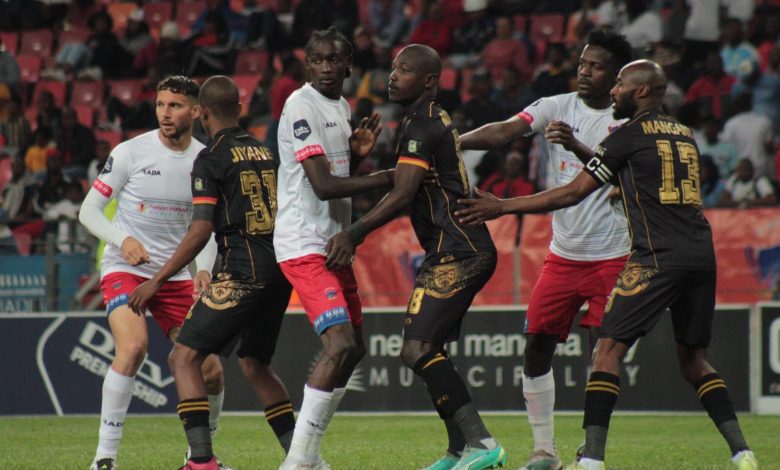Chippa United players in a match against Royal AM