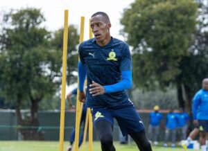 Divine Lunga during a Mamelodi Sundowns training session