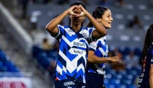 Jamaine Seposenwe celebrates a goal for CF Monterrey
