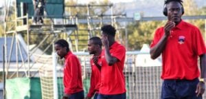 Kamohelo Mahlatsi with his Chippa United teammates