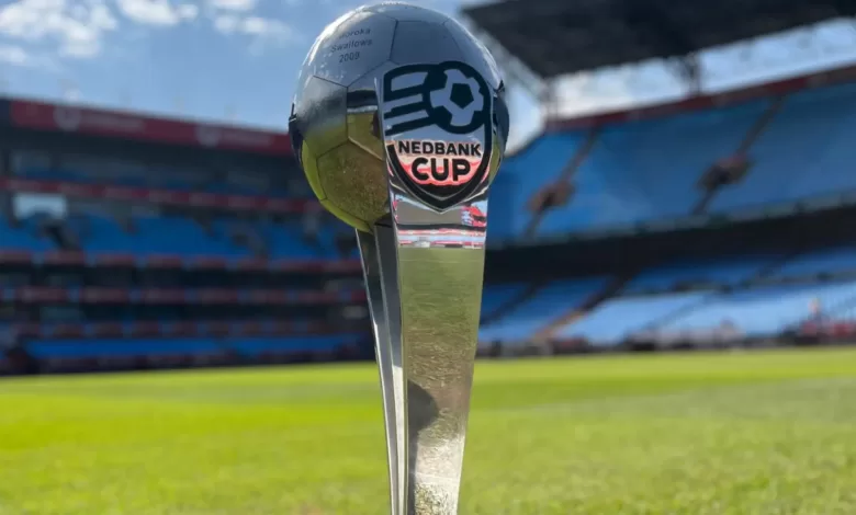 Nedbank Cup trophy in a stadium
