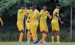 Orbit College FC players in celebratory mood.