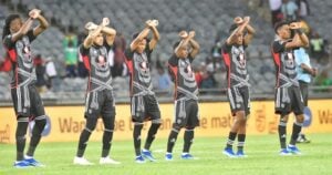 Orlando Pirates players getting ready for a match in the DStv Premiership