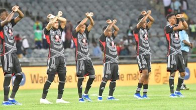 Orlando Pirates players getting ready for a match in the DStv Premiership