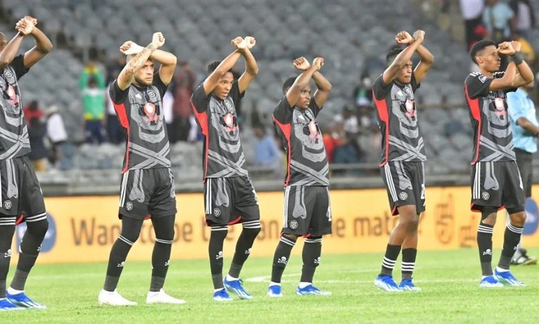 Orlando Pirates players getting ready for a match in the DStv Premiership