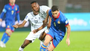 Patrick Maswanganyi of Bafana Bafana in action