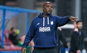 Pitso Mosimane on the sidelines during Abha Club match in the Saudi Pro League