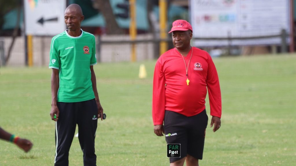 Polokwane City coach Phuti Mohafe with his former co-coach Duncan Lechesa.
