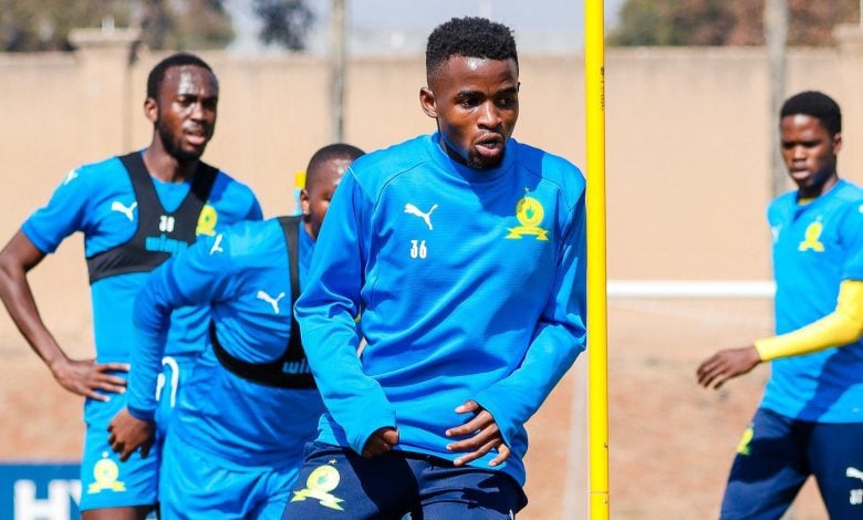 Promise Mkhuma during Mamelodi Sundowns training