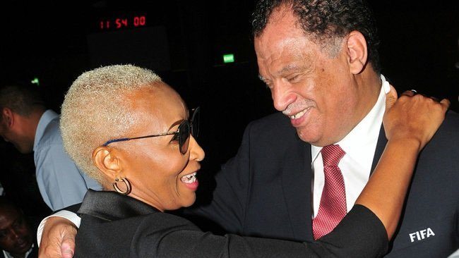 Former SAFA vice president Ria Ledwaba and SAFA Danny Jordaan.