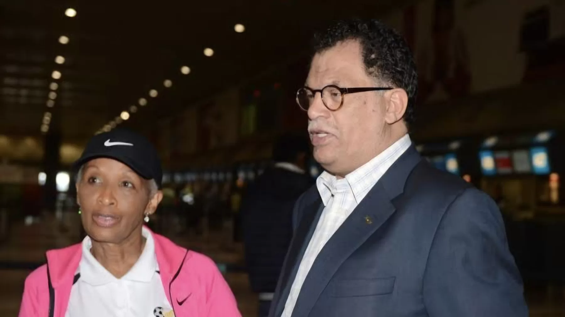 Former SAFA vice president Ria Ledwaba and SAFA Danny Jordaan.