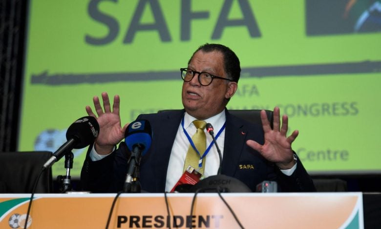 SAFA president Danny Jordaan addressing the media