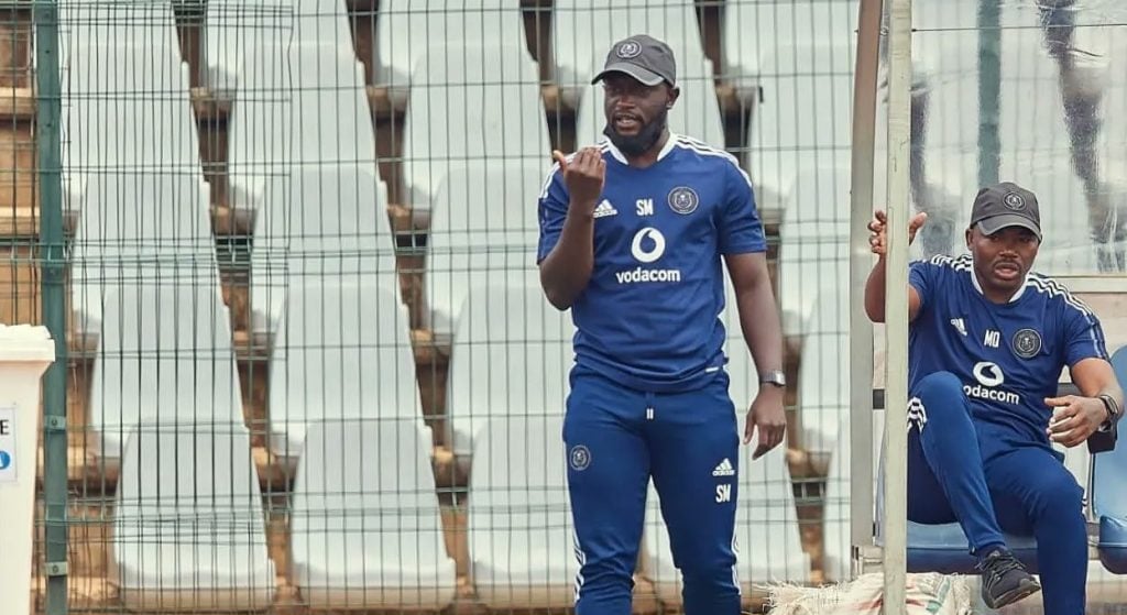 Simon Marange on the sidelines during Orlando Pirates match