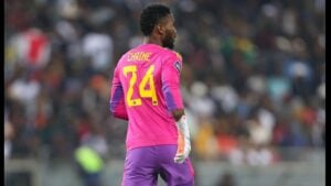 Orlando Pirates goalkeeper Sipho Chaine.