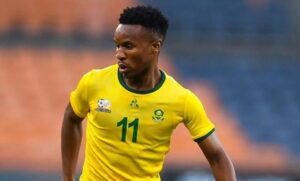 Bafana Bafana winger Themba Zwane in action.