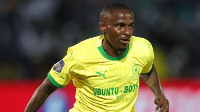 Thembinkosi Lorch in action in the Nedbank Cup for Mamelodi Sundowns