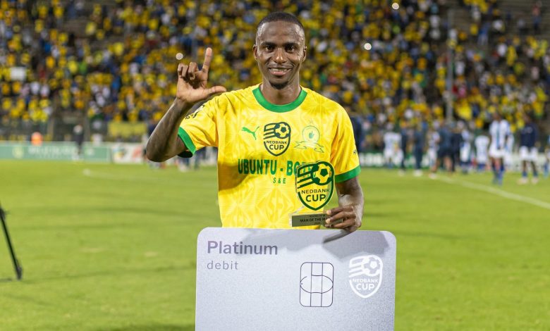 Thembinkosi Lorch of Mamelodi Sundowns after his MOM display