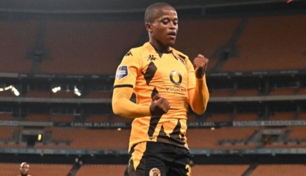 Wandile Duba celebrates a goal for Kaizer Chiefs in the DStv Premiership