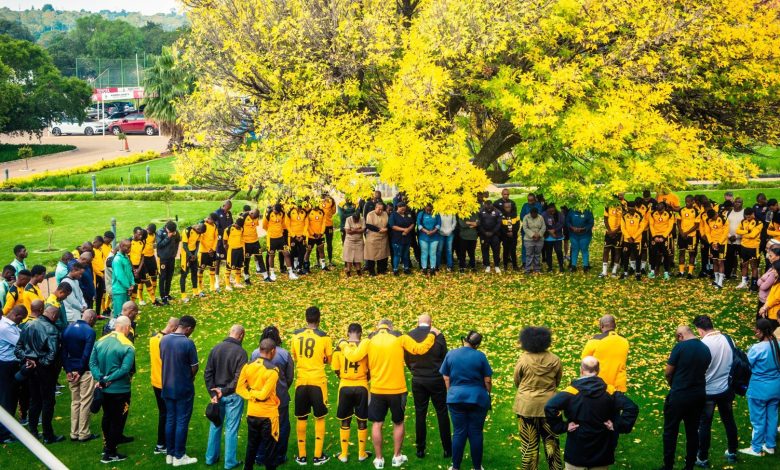 A moment of silence and prayer Kaizer Chiefs player, Luke Fleurs by the club