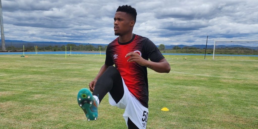 Hungry Lions FC striker Muzomuhle Khanyi at training