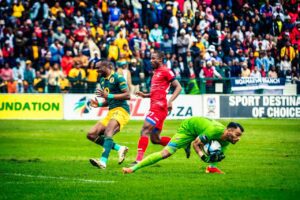Kaizer Chiefs winger Christian Saile after a missed opportunity