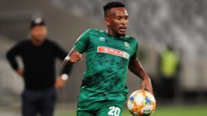 Striker Lehlohonolo Majoro in action for AmaZulu FC