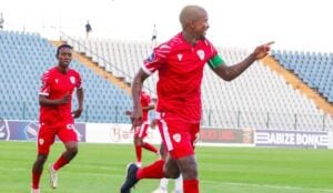 Linda Mntambo celebrates a goal for Sekhukhune United
