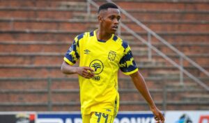 Luyolo Slatsha in action for Cape Town City in the DStv Premiership