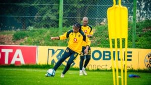 Siyethemba Sithebe during a training session at Kaizer Chiefs Village