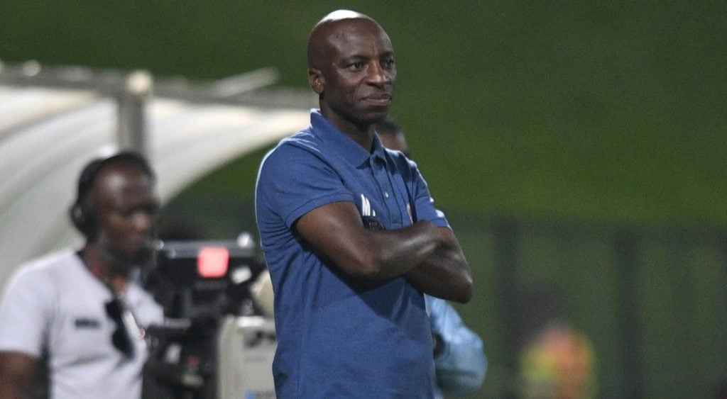 Musa Nyatama on the sidelines during Moroka Swallows match