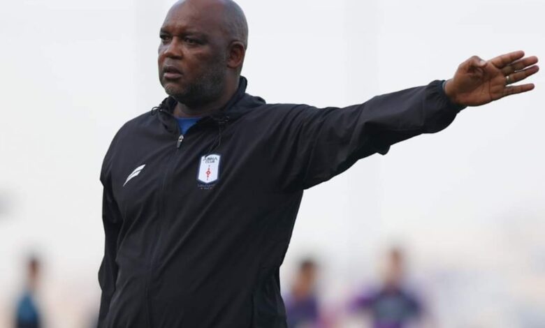 Legendary coach Pitso Mosimane against Al Akhdoud in the Saudi Pro League relegation dogfight.
