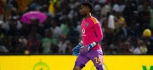 Sipho Chaine in action for Orlando Pirates in the DStv Premiership