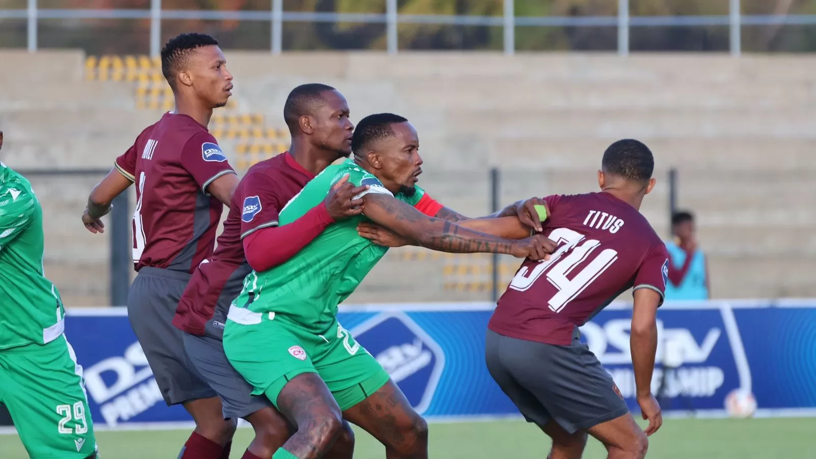 Stellenbosch FC winger Devin Titus in action during a DStv Premiership clash against Sekhukhune United.
