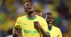 Teboho Mokoena in action for Mamelodi Sundowns in the DStv Premiership